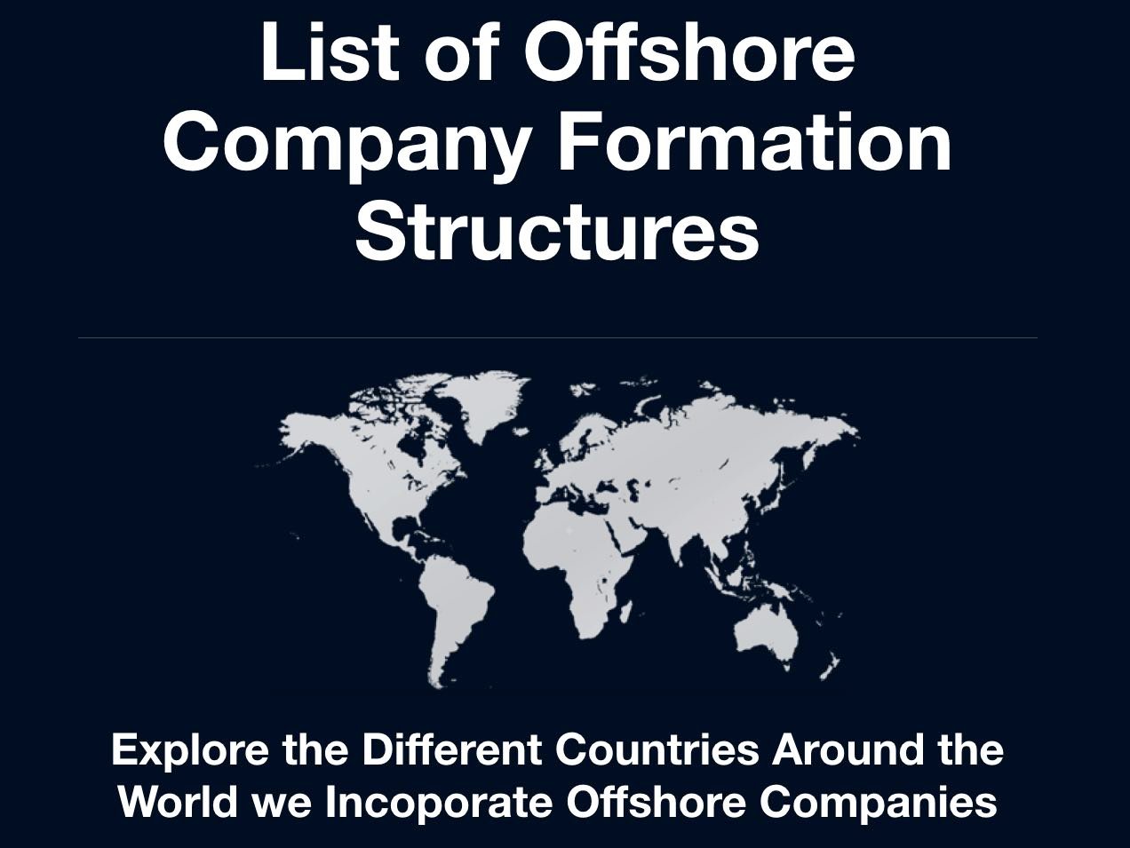 list of offshore company formation structures